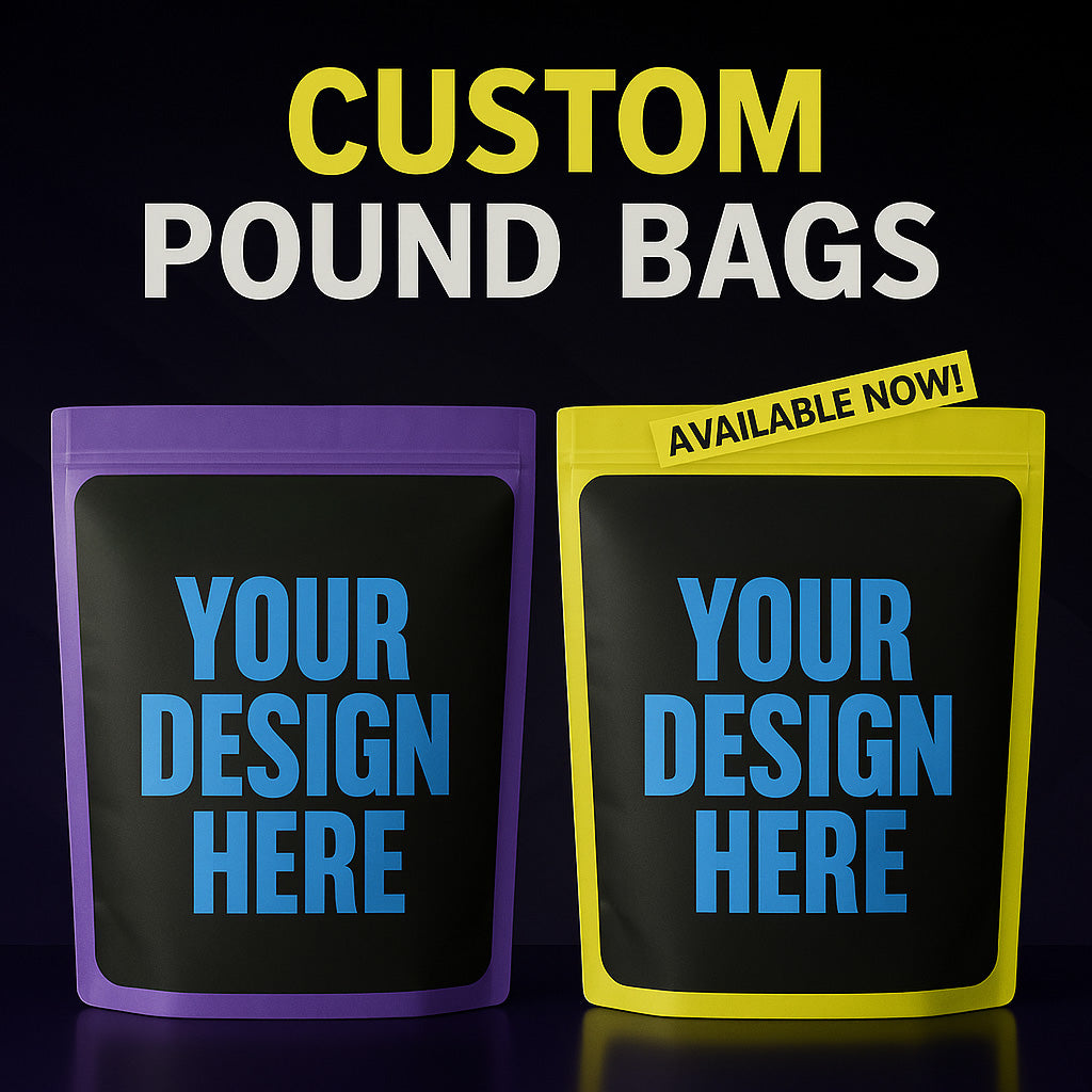 1 POUND CUSTOM UV STICKER MYLAR BAGS